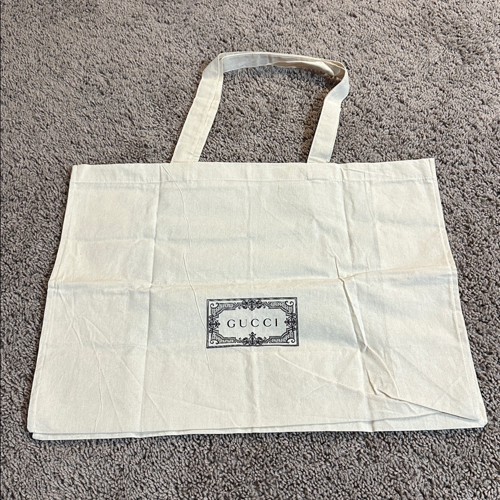 Gucci Ivory Canvas Shopper Bag